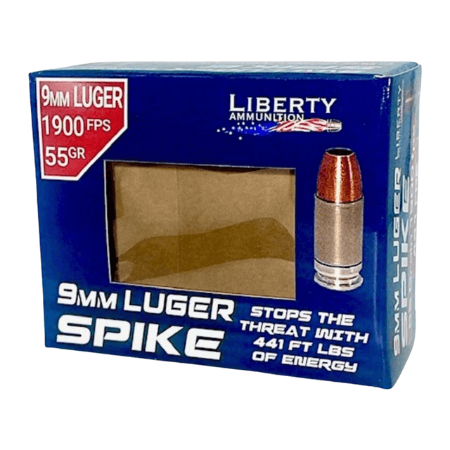 LIBERTY 9mm Spike 55gr 20 per Box LA-SPI9MM-55-2000 LIBERTY 9mm Spike 55gr 20 per Box LA-SPI9MM-55-2000