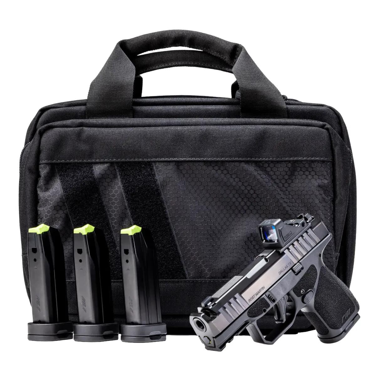 Rost Martin RM1S Comp Bundle *CA Compliant 9mm Luger 10+1 3.60" Compensated Barrel, Viridian RFX-11 RM1SBLKOSP10CA(COMP)-P Rost Martin RM1S Comp Bundle *CA Compliant 9mm Luger 10+1 3.60" Compensated Barrel, Viridian RFX-11 RM1SBLKOSP10CA(COMP)-P