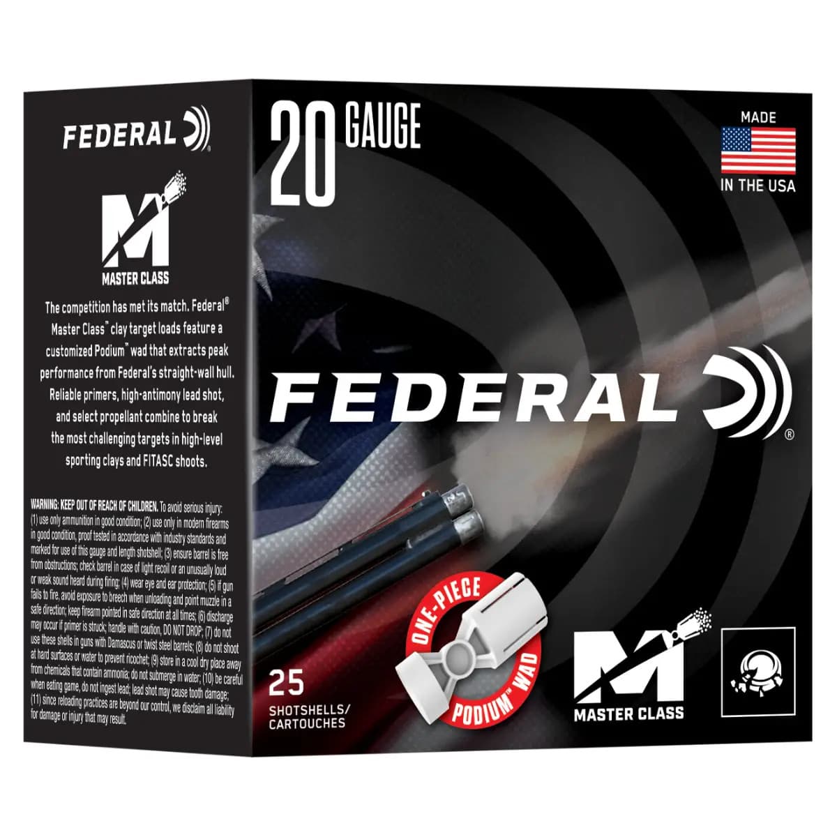 Federal 20 Gauge 2.75" 7/8oz 7.5 Shot 25 Per Box MC2247.5 Federal 20 Gauge 2.75" 7/8oz 7.5 Shot 25 Per Box MC2247.5