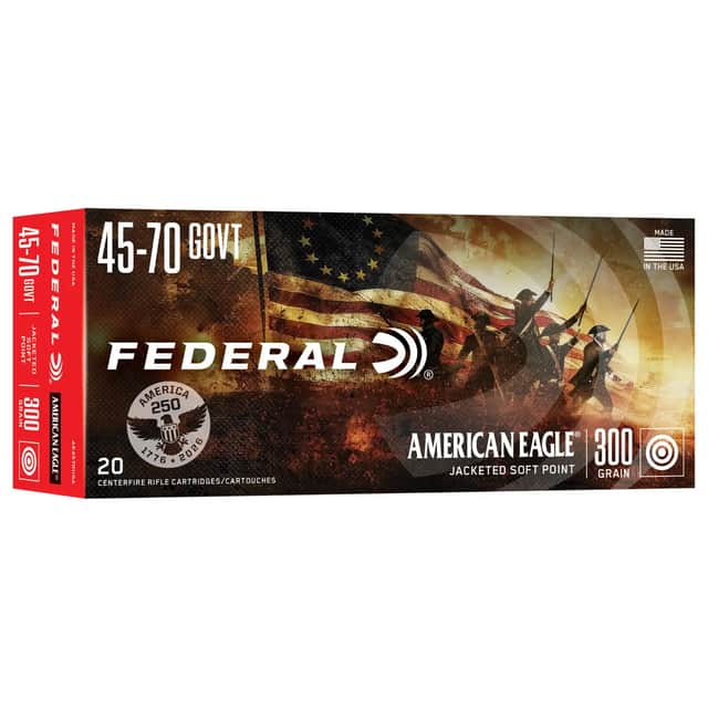 Federal American Eagle 45-70 Gov 300gr Jacketed Soft Point 20 Per Box AE4570USA Federal American Eagle 45-70 Gov 300gr Jacketed Soft Point 20 Per Box AE4570USA