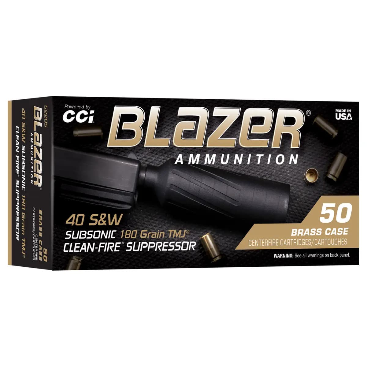 CCI Blazer 40 S&W 180gr Total Metal Jacket 50 per Box 5220S CCI Blazer 40 S&W 180gr Total Metal Jacket 50 per Box 5220S