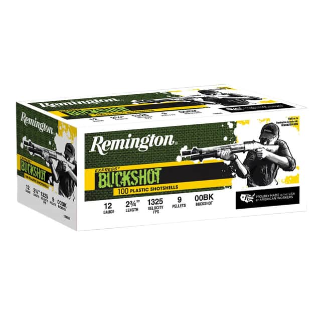Remington Ammunition Express Buckshot 12Gauge 2.75" 00 Buck Shot 100 Per Box 20413 Remington Ammunition Express Buckshot 12Gauge 2.75" 00 Buck Shot 100 Per Box 20413