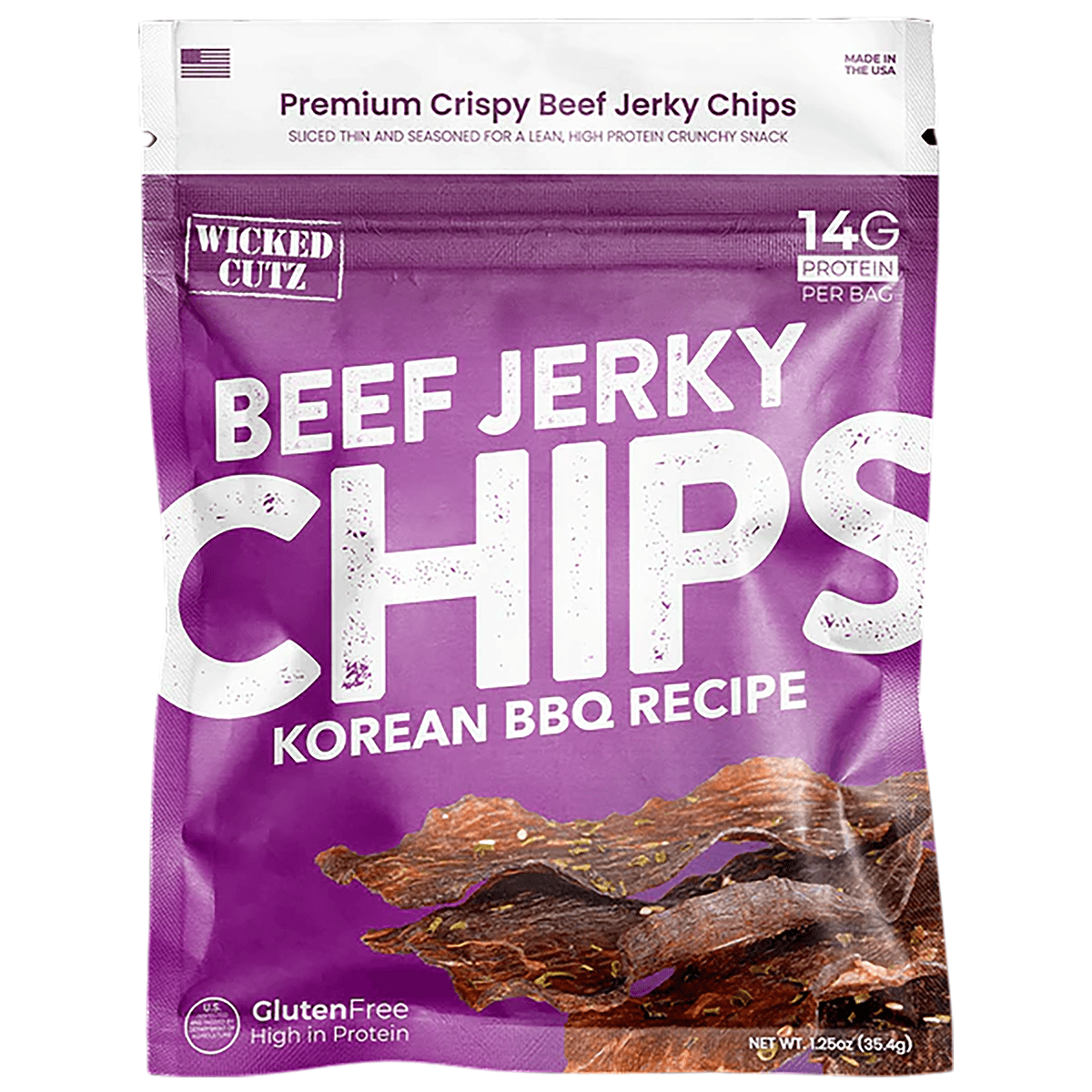Wicked Cutz WCBC01KB Korean BBQ Beef Jerky Chips 8 Pack Wicked Cutz WCBC01KB Korean BBQ Beef Jerky Chips 8 Pack