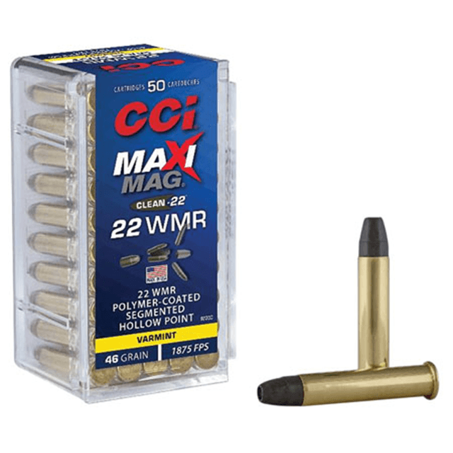CCI 972CC Maxi-Mag Rimfire 22 WMR 46 gr Segmented Hollow Point 50 Per Box CCI 972CC Maxi-Mag Rimfire 22 WMR 46 gr Segmented Hollow Point 50 Per Box