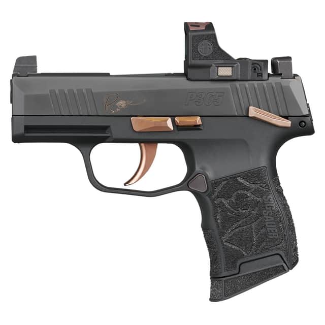 Sig Sauer 365-380-ROSE-MS-RS P365 Rose Kit Micro Compact 380 ACP 10+1 3.10" Black Nitron w/ Rose Accents, Optic Ready Sig Sauer 365-380-ROSE-MS-RS P365 Rose Kit Micro Compact 380 ACP 10+1 3.10" Black Nitron w/ Rose Accents, Optic Ready
