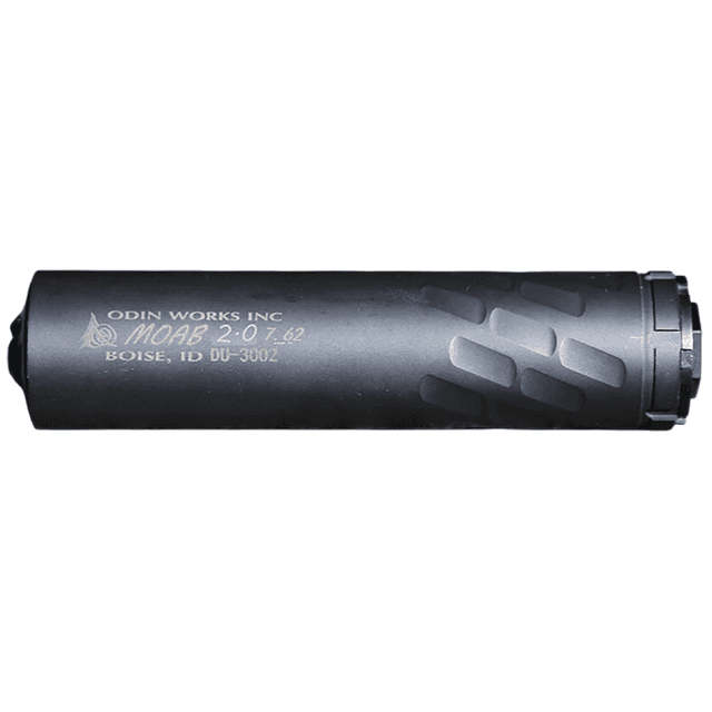 Odin Works SUP-MOAB-2.0-7.62-BLK Moab 7.62mm 1.625" Black Steel 5/8"x24 Suppressor Odin Works SUP-MOAB-2.0-7.62-BLK Moab 7.62mm 1.625" Black Steel 5/8"x24 Suppressor