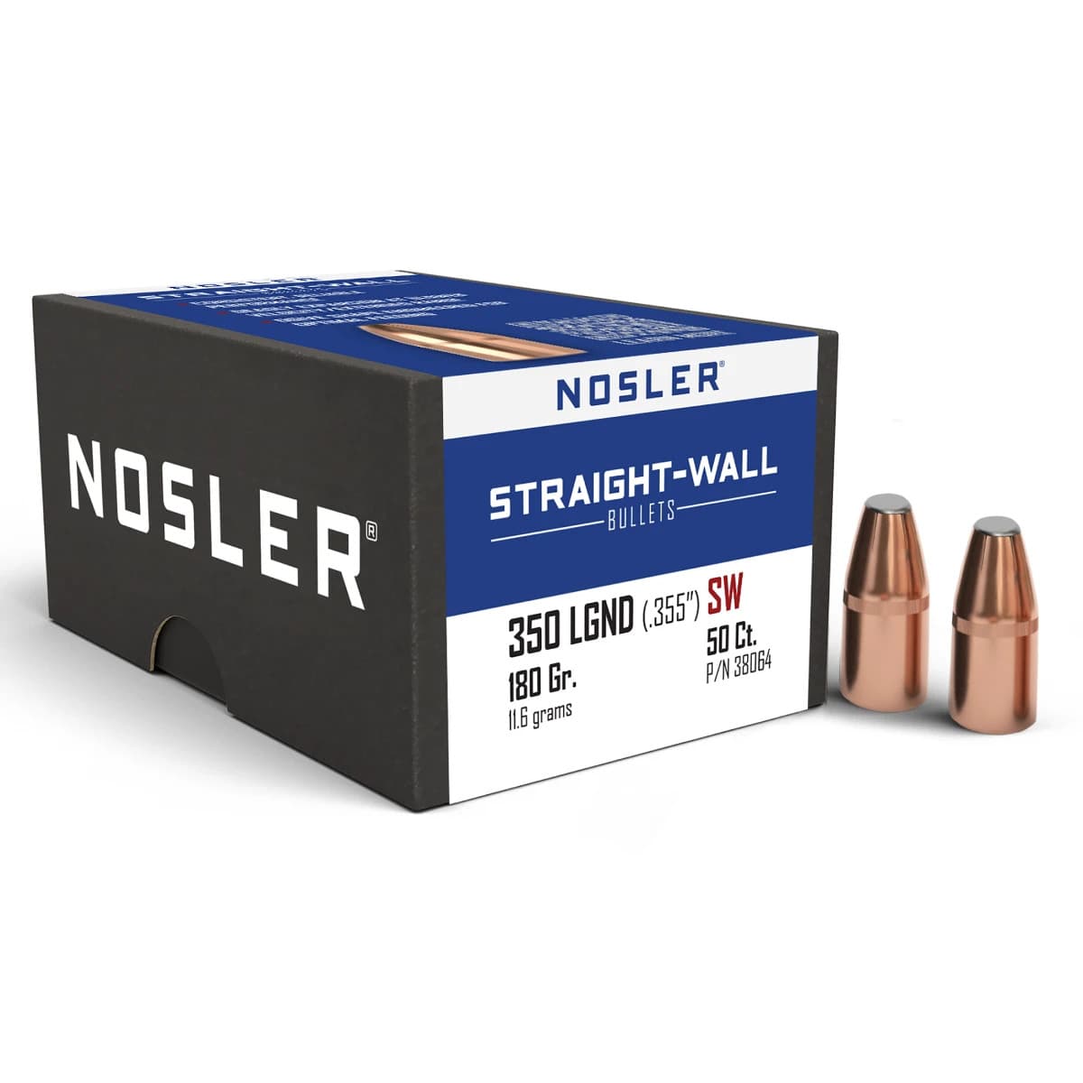 Nosler 38064 Straight Wall 350 Legend 180gr Power Point 50CT Nosler 38064 Straight Wall 350 Legend 180gr Power Point 50CT
