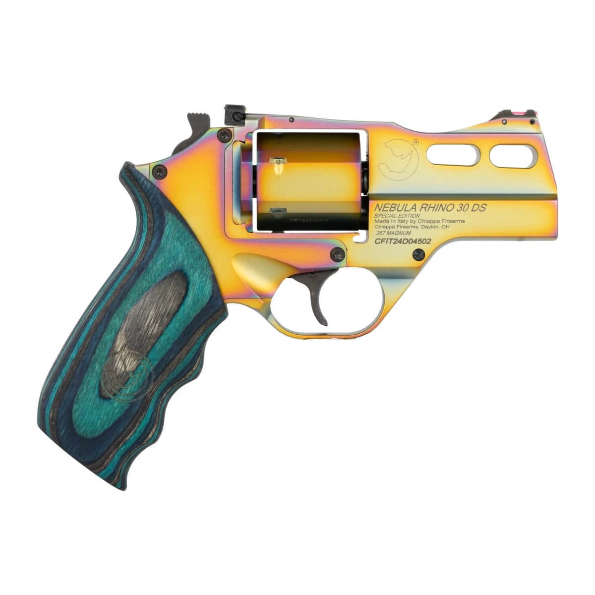 Chiappa Firearms CF340354 Rhino 30SAR 357 Mag 6 Shot 3" Nebula PVD, Blue Laminate Grip Chiappa Firearms CF340354 Rhino 30SAR 357 Mag 6 Shot 3" Nebula PVD, Blue Laminate Grip