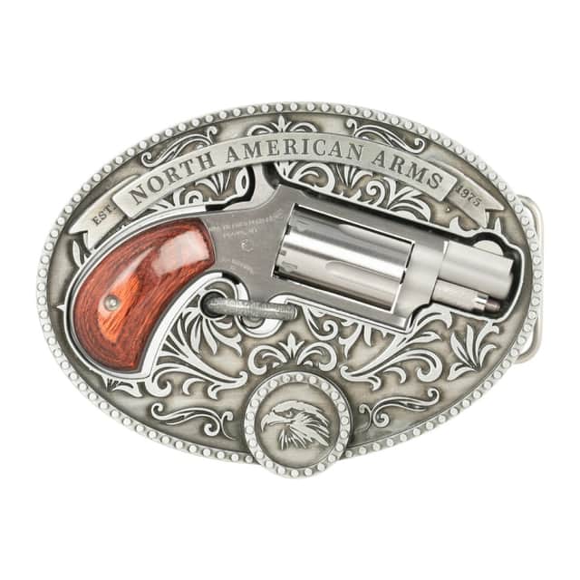 North American Arms 22MSBBO Chuckwagon w/Belt Buckle 22 Mag 5rd Shot 1.13" Matte Stainless Steel/Rosewood North American Arms 22MSBBO Chuckwagon w/Belt Buckle 22 Mag 5rd Shot 1.13" Matte Stainless Steel/Rosewood