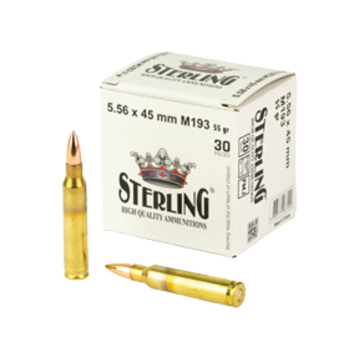 Sterling 8698779967222 M193 5.56x45mm NATO 55 gr Full Metal Jacket 30 Per Box Sterling 8698779967222 M193 5.56x45mm NATO 55 gr Full Metal Jacket 30 Per Box