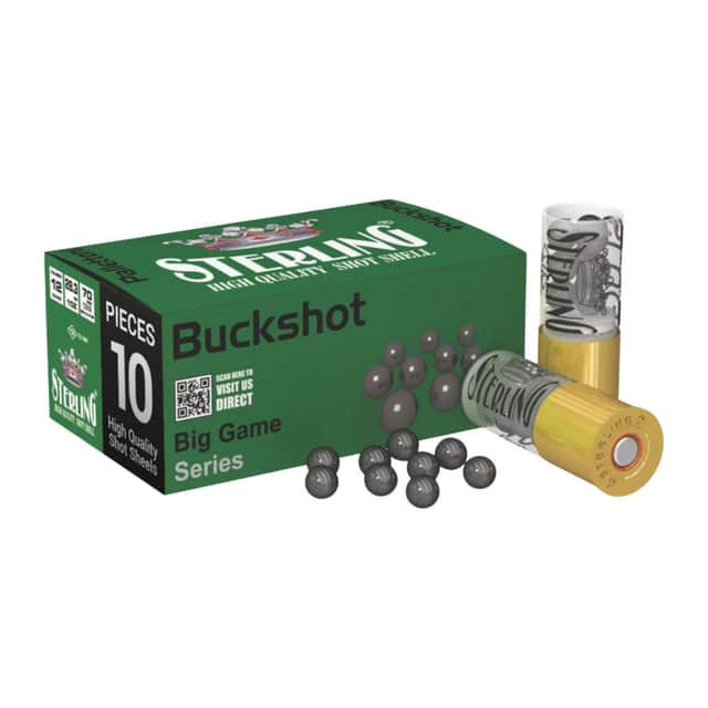 Sterling 8698779949730 12 Gauge 2.75" 00 Buck Shot 10 Per Box Sterling 8698779949730 12 Gauge 2.75" 00 Buck Shot 10 Per Box