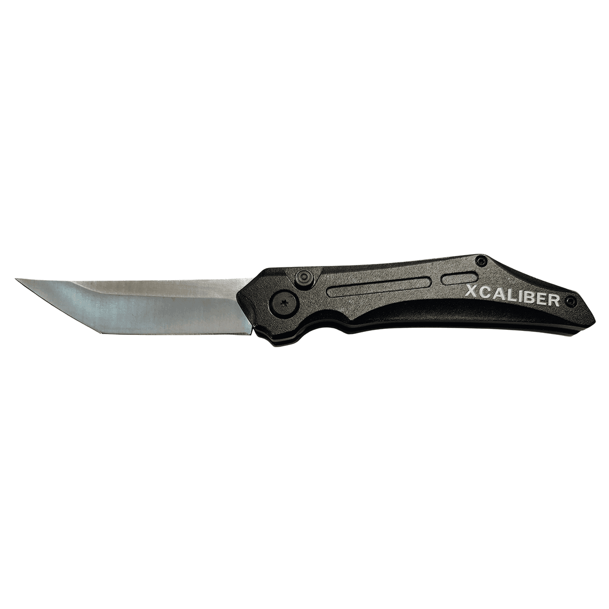 Xcaliber Knife Company Switch Blade 3.50" Folding Tanto Plain Stainless D2 Steel Blade, 4.75" Black Aluminum Handle Xcaliber Knife Company Switch Blade 3.50" Folding Tanto Plain Stainless D2 Steel Blade, 4.75" Black Aluminum Handle