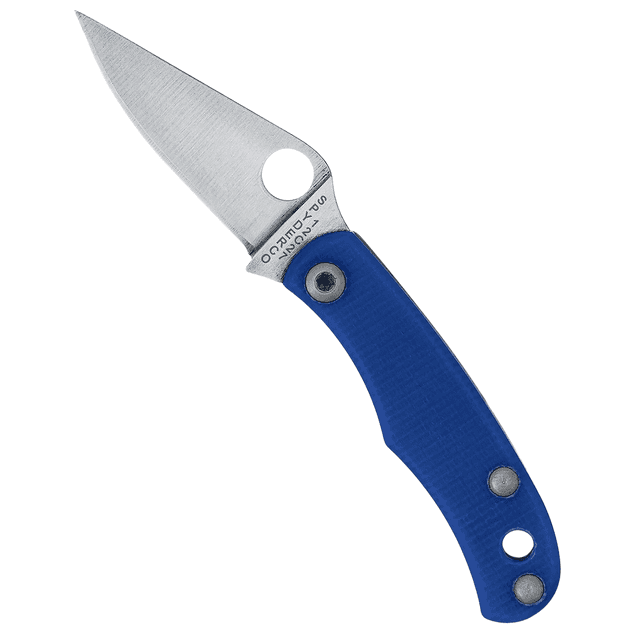 Spyderco C133GBLP Bug 1.27" Satin 12C27 Sandvik SS Blade, Blue Textured G10 Handle Spyderco C133GBLP Bug 1.27" Satin 12C27 Sandvik SS Blade, Blue Textured G10 Handle