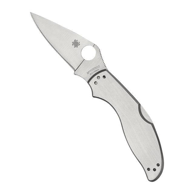 Spyderco C261P UpTern UpTern Plain Satin 8Cr13MoV SS Blade, Satin Stainless Steel Handle Spyderco C261P UpTern UpTern Plain Satin 8Cr13MoV SS Blade, Satin Stainless Steel Handle
