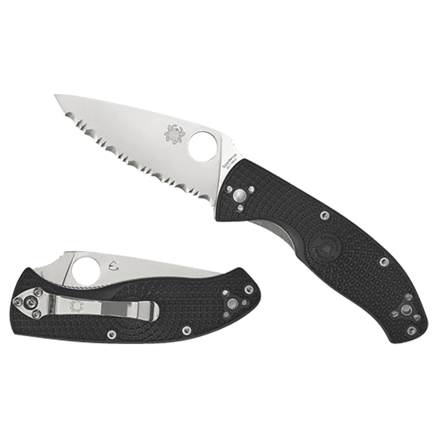 Spyderco C122PBK Tenacious Lightweight 3.39" Folding Plain Satin 8Cr13MoV SS Blade/Black Bi-Directional Texturing FRN Handle Includes Pocket Clip Spyderco C122PBK Tenacious Lightweight 3.39" Folding Plain Satin 8Cr13MoV SS Blade/Black Bi-Directional Texturing FRN Handle Includes Pocket Clip