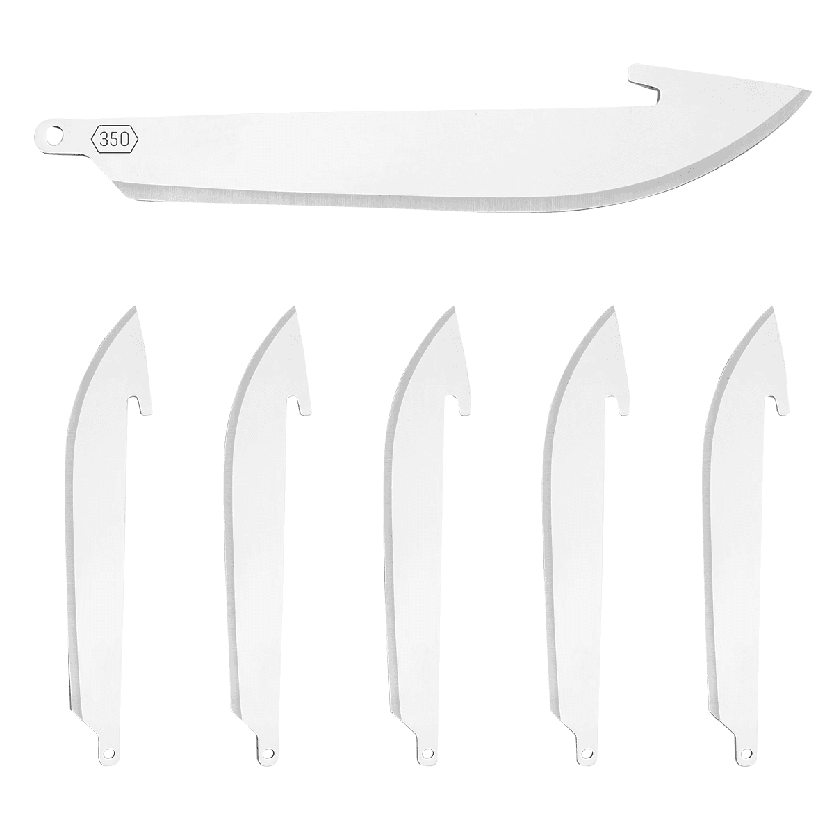 Outdoor Edge RR6 Replacement Blades RazorLite Drop Point 3.50" 420J2 Stainless Steel Blade Silver 6 Blades Outdoor Edge RR6 Replacement Blades RazorLite Drop Point 3.50" 420J2 Stainless Steel Blade Silver 6 Blades