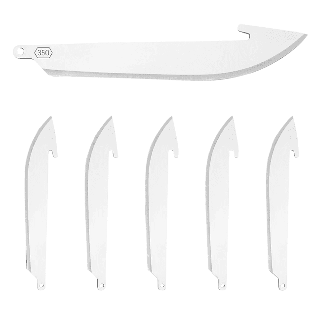 Outdoor Edge RR6 Replacement Blades RazorLite Drop Point 3.50" 420J2 Stainless Steel Blade Silver 6 Blades Outdoor Edge RR6 Replacement Blades RazorLite Drop Point 3.50" 420J2 Stainless Steel Blade Silver 6 Blades