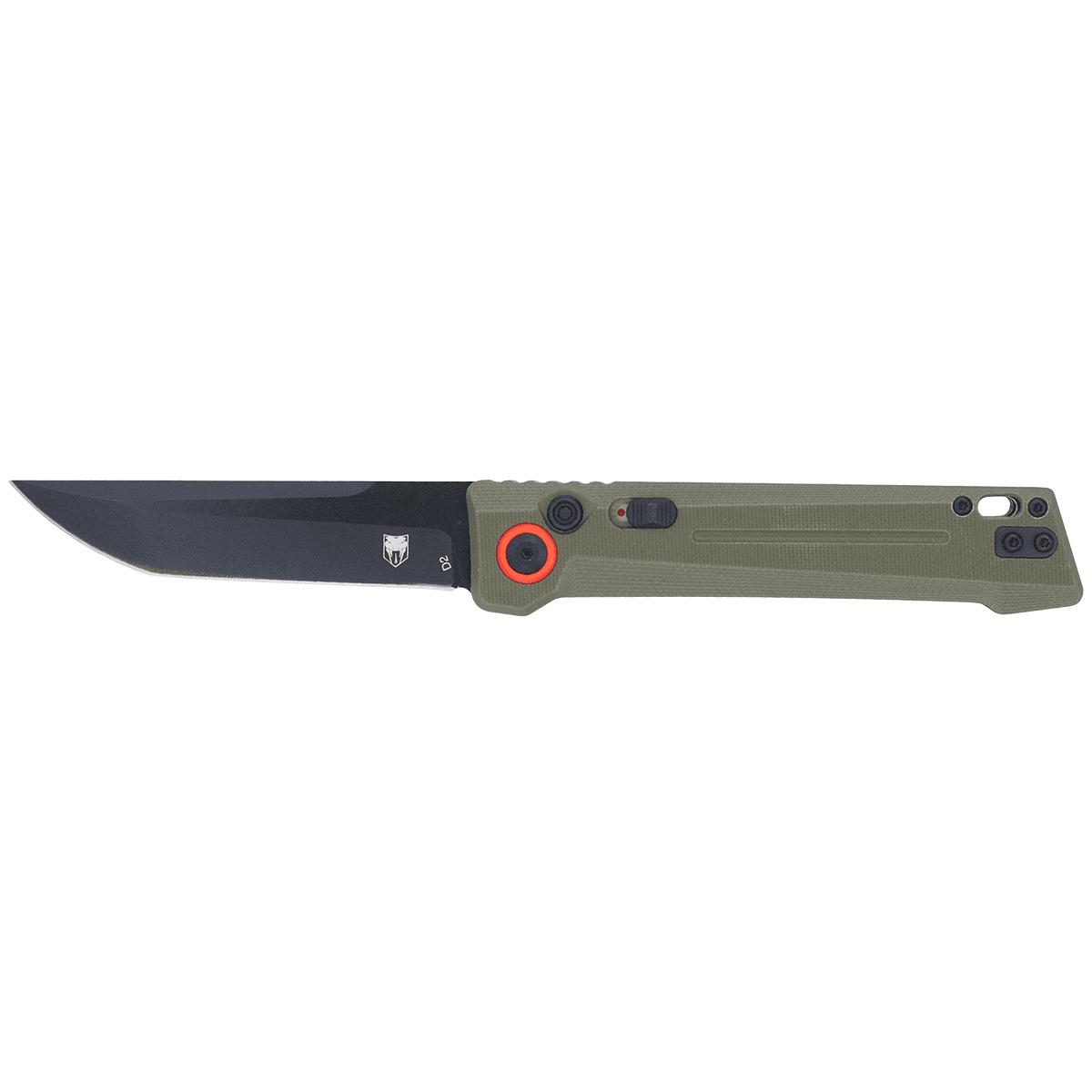 CobraTec Knives CTIFRODG Inferno 3.50" OTF Tanto Plain Black TiCN D2 Steel Blade, 4.75" OD Green CobraTec Knives CTIFRODG Inferno 3.50" OTF Tanto Plain Black TiCN D2 Steel Blade, 4.75" OD Green