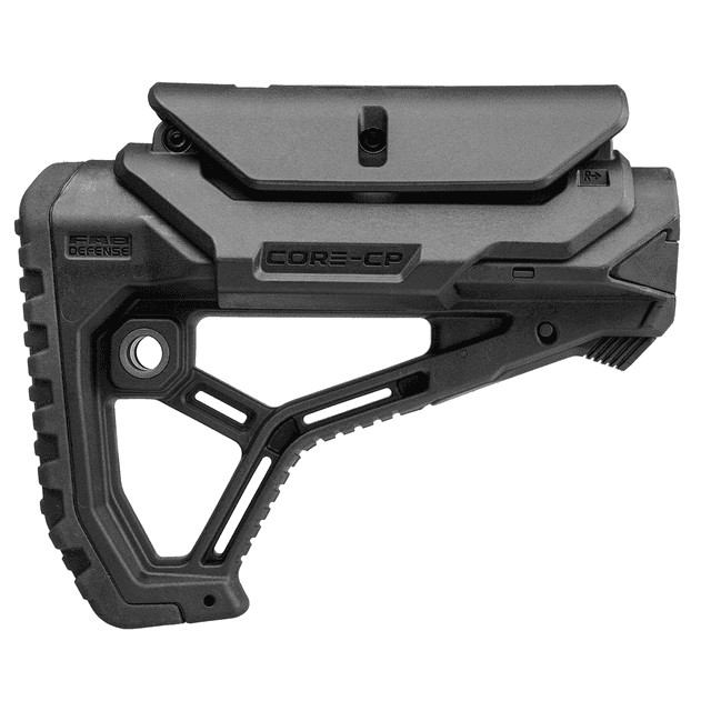 FAB Defense FXGLCORECPB GL-Core Buttstock for AR-15/ M4 w/Adjustable Cheek-Rest Black Fiberglass Reinforced Polymer FAB Defense FXGLCORECPB GL-Core Buttstock for AR-15/ M4 w/Adjustable Cheek-Rest Black Fiberglass Reinforced Polymer