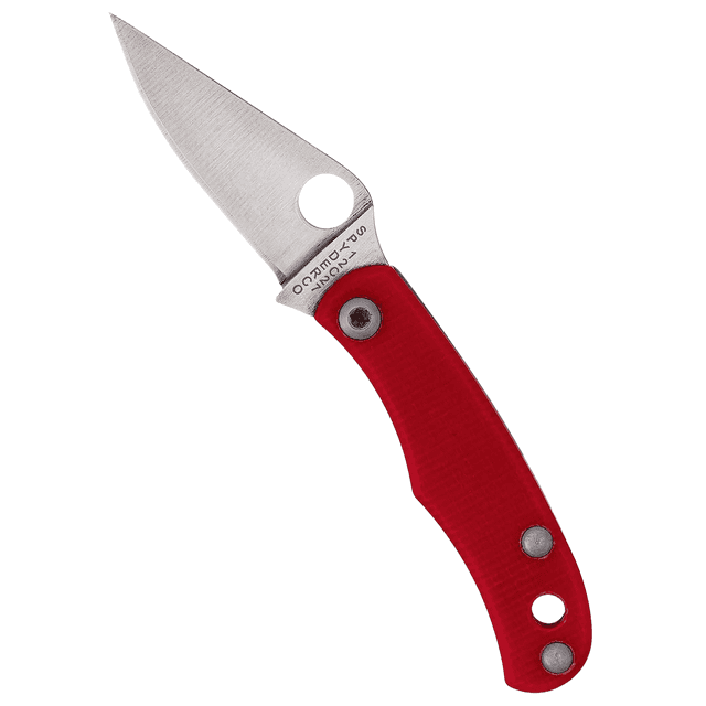 Spyderco C133GRDP Bug 1.27" Satin 12C27 Sandvik SS Blade, Red Textured G10 Handle Spyderco C133GRDP Bug 1.27" Satin 12C27 Sandvik SS Blade, Red Textured G10 Handle