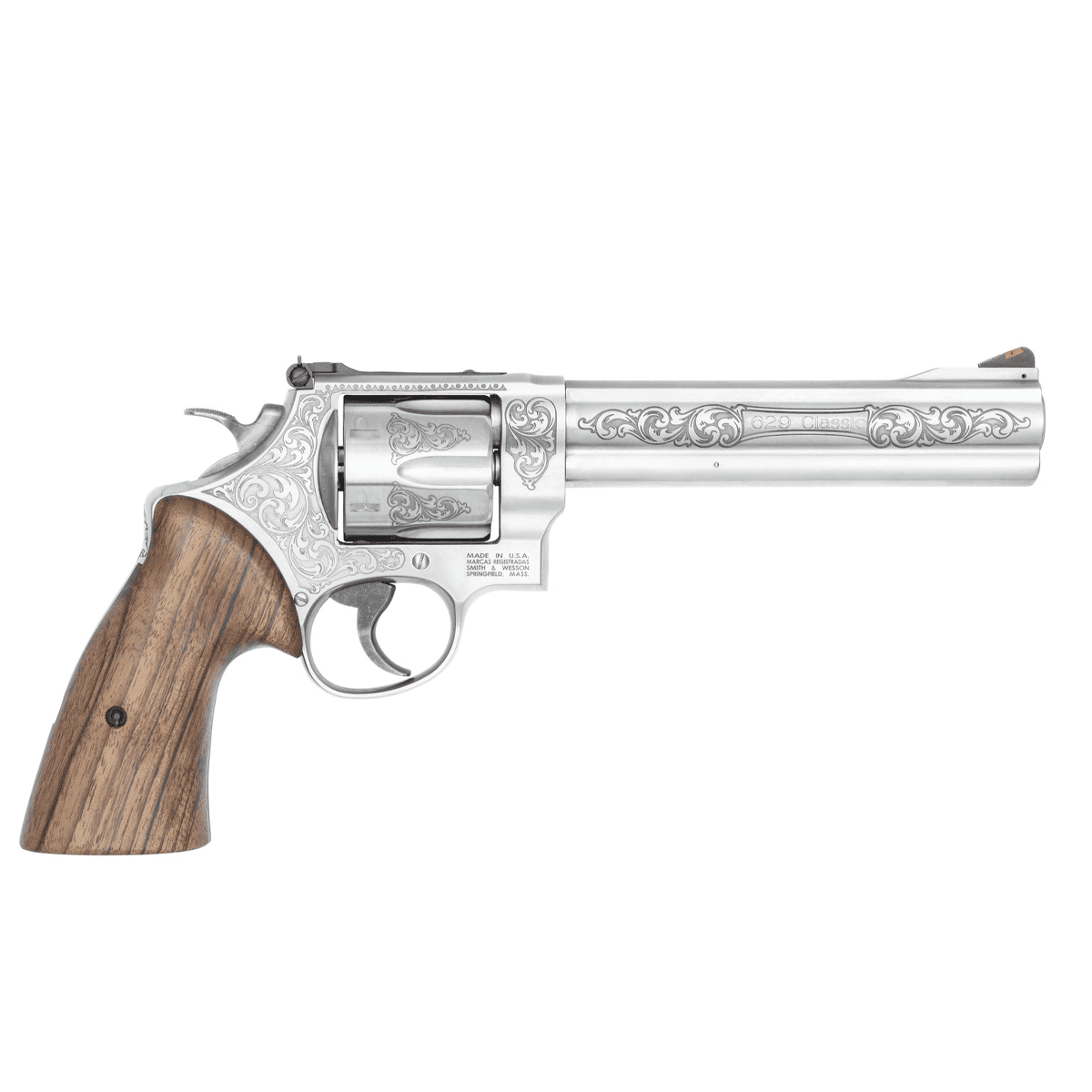 Smith & Wesson 14784 Model 629 N-Frame Large 44 S&W Spl/44 Rem Mag 6 Shot 6.50" Stainless Steel Engraved Barrel Smith & Wesson 14784 Model 629 N-Frame Large 44 S&W Spl/44 Rem Mag 6 Shot 6.50" Stainless Steel Engraved Barrel
