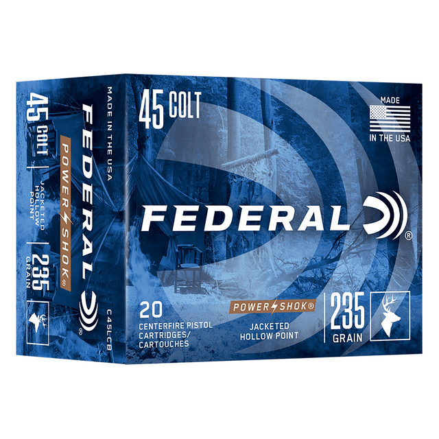 Federal C45LCB Power-Shok 45 Colt 235gr Jacketed Hollow Point 20 Per Box Federal C45LCB Power-Shok 45 Colt 235gr Jacketed Hollow Point 20 Per Box