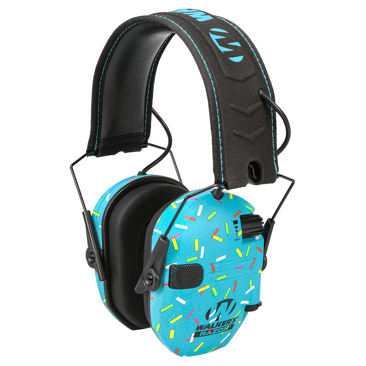 Walker's GWPRSEMSPRNKBL Razor Slim Electronic Muff 23dB Blue Sprinkles Walker's GWPRSEMSPRNKBL Razor Slim Electronic Muff 23dB Blue Sprinkles