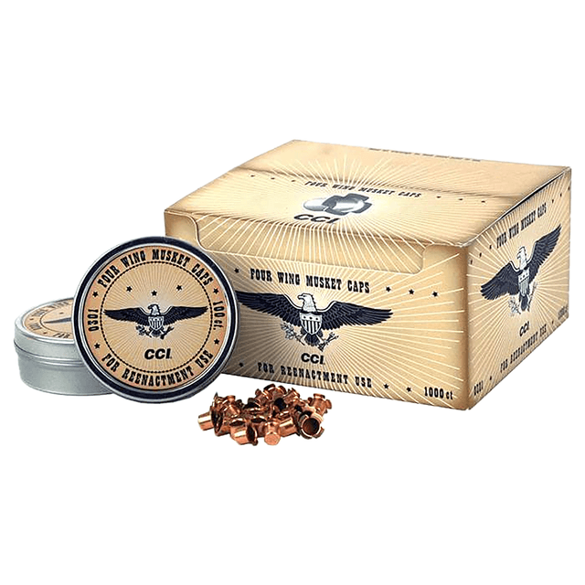 CCI 301 Four Wing Musket Caps Brass 1000 Per Box CCI 301 Four Wing Musket Caps Brass 1000 Per Box