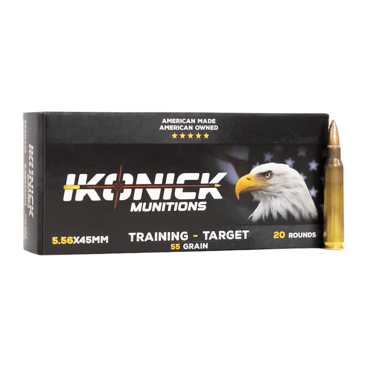 Ikonick Usa IU-556-55FM-B20 Premium Range 5.56x45mm 55gr Full Metal Jacket Boat Tail 20 per Box Ikonick Usa IU-556-55FM-B20 Premium Range 5.56x45mm 55gr Full Metal Jacket Boat Tail 20 per Box