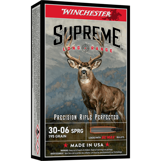 Winchester Ammo S3006BC Supreme Long Range 30-06 Springfield 195gr 20 Per Box Winchester Ammo S3006BC Supreme Long Range 30-06 Springfield 195gr 20 Per Box