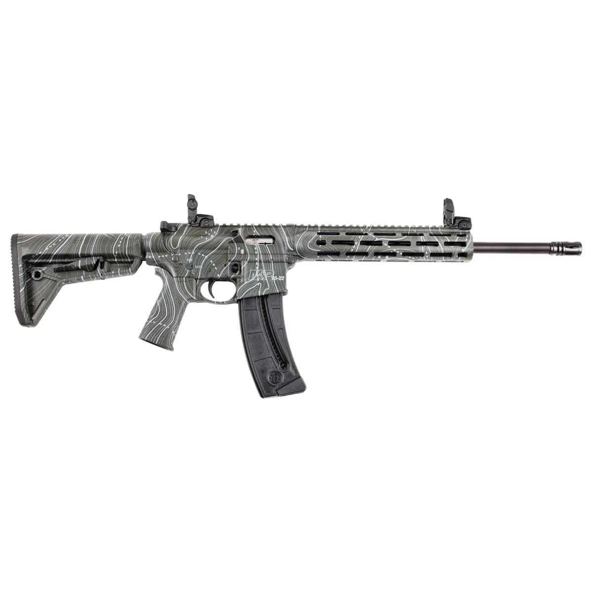 Smith & Wesson 14469 M&P15-22 Sport 22 LR 25+1 16.50" Threaded Barrel, Overall OD Green Topographic Cerakote Smith & Wesson 14469 M&P15-22 Sport 22 LR 25+1 16.50" Threaded Barrel, Overall OD Green Topographic Cerakote