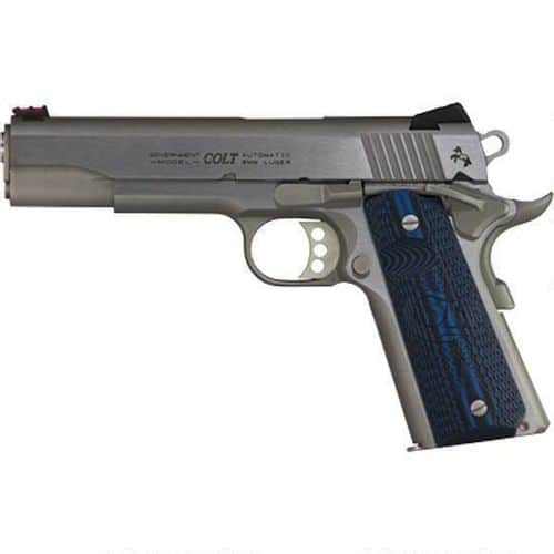 Colt Mfg O1072CCS Competition Government 9mm Luger 9+1 5" Stainless National Match Barrel, Serrated Slide & Frame w/Beavertail, Checkered Blue G10 Grip, Ambidextrous Colt Mfg O1072CCS Competition Government 9mm Luger 9+1 5" Stainless National Match Barrel, Serrated Slide & Frame w/Beavertail, Checkered Blue G10 Grip, Ambidextrous