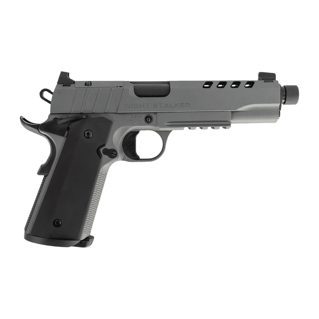 Tisas Arms 10100556 1911 Night Stalker SF 45 ACP 8+1 5.11" Black Threaded Barrel, Gray Cerakote Carbon Steel Tisas Arms 10100556 1911 Night Stalker SF 45 ACP 8+1 5.11" Black Threaded Barrel, Gray Cerakote Carbon Steel
