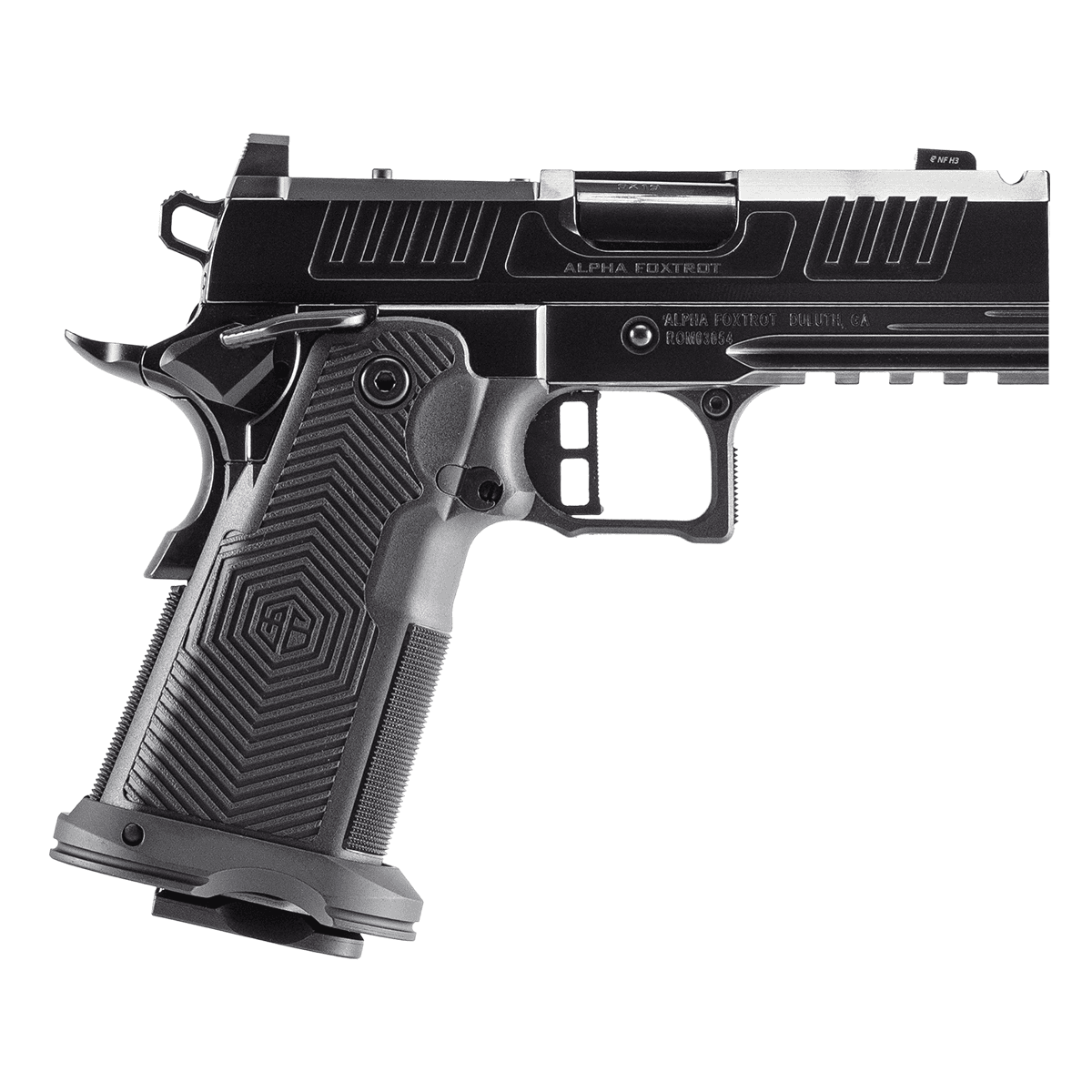 Alpha Foxtrot AA39X1QIH-PDBK19 AF1911 Romulus Compact 9mm Luger 20+1 3.50" Black Ported, Optic Ready Alpha Foxtrot AA39X1QIH-PDBK19 AF1911 Romulus Compact 9mm Luger 20+1 3.50" Black Ported, Optic Ready