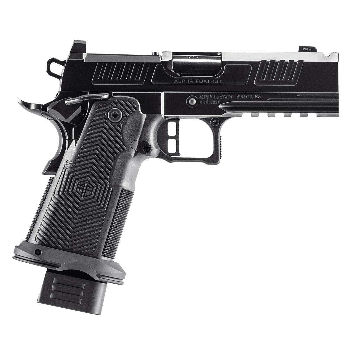 Alpha Foxtrot AA39X1CIH-PDBK19 AF1911 Romulus Compact 9mm Luger 20+1 4.25" Black, Ported Barrel, Optic Ready Alpha Foxtrot AA39X1CIH-PDBK19 AF1911 Romulus Compact 9mm Luger 20+1 4.25" Black, Ported Barrel, Optic Ready
