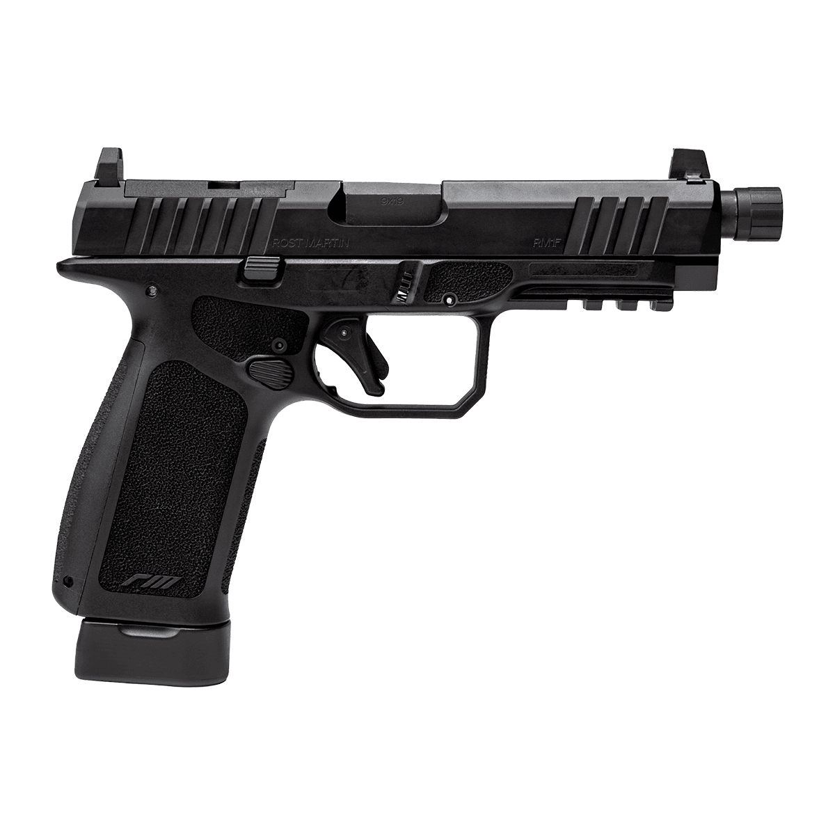 Rost Martin RM1FBLKOSPT RM1F Tactical 9mm Luger 24+1 4.50" Threaded Barrel, Black Nitron, Optic Ready Rost Martin RM1FBLKOSPT RM1F Tactical 9mm Luger 24+1 4.50" Threaded Barrel, Black Nitron, Optic Ready
