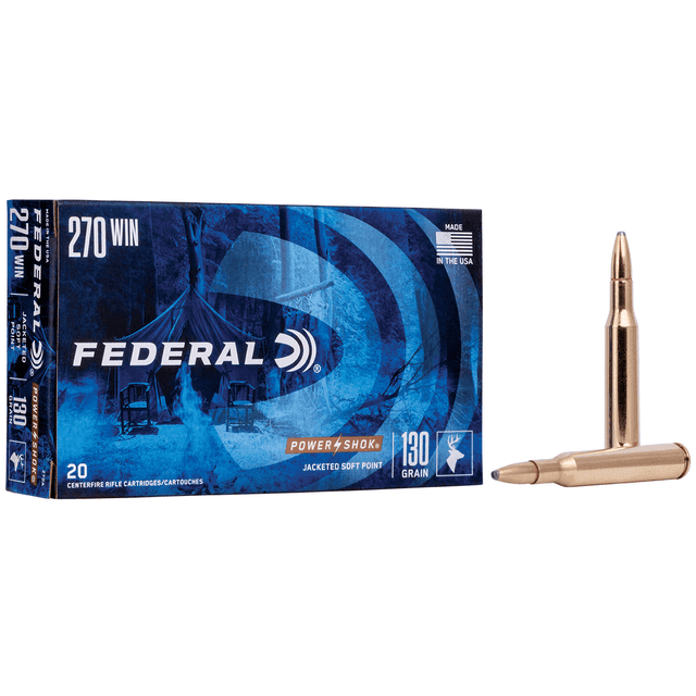 Federal Power-Shok Ammunition 270 Winchester 130 Grain Soft Point Box of 20 Federal Power-Shok Ammunition 270 Winchester 130 Grain Soft Point Box of 20