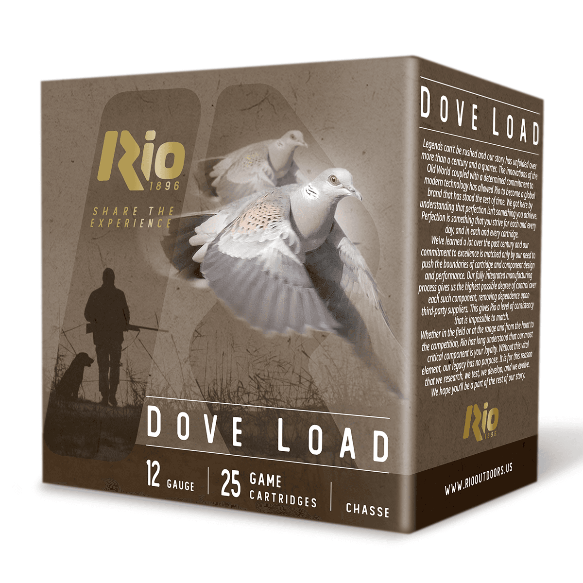 Rio Ammunition High Velocity Dove Loads 12 Gauge 2.75" 1 1/8oz 8 Shot 25 Per Box Rio Ammunition High Velocity Dove Loads 12 Gauge 2.75" 1 1/8oz 8 Shot 25 Per Box