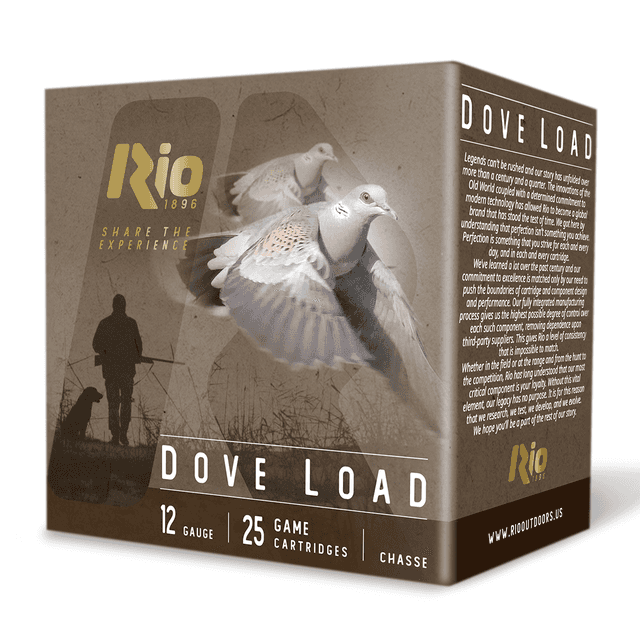 Rio Ammunition Dove Loads 12 Gauge 2.75" 1oz 7.5 Shot 25 Per Box Rio Ammunition Dove Loads 12 Gauge 2.75" 1oz 7.5 Shot 25 Per Box