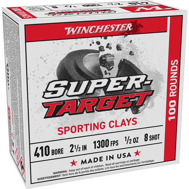 Winchester Ammo TRGTS418 410 Bore 2.50" 1/2oz 8 Shot 25 Per Box Winchester Ammo TRGTS418 410 Bore 2.50" 1/2oz 8 Shot 25 Per Box