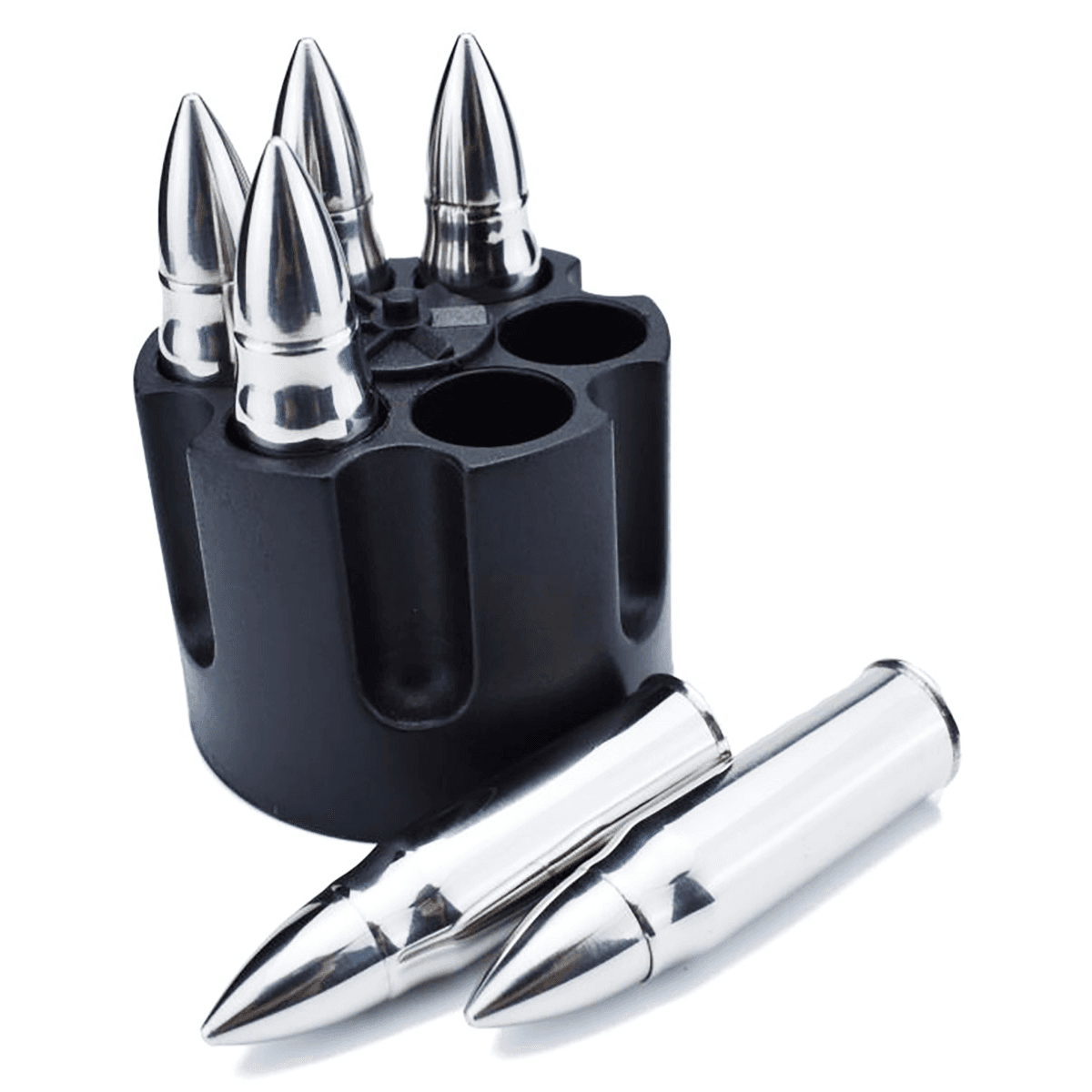Caliber Gourmet CBG1046B Caliber Gourmet Bullet Chillers Silver Stainless Steel Pistol Cylinder/Bullets Caliber Gourmet CBG1046B Caliber Gourmet Bullet Chillers Silver Stainless Steel Pistol Cylinder/Bullets