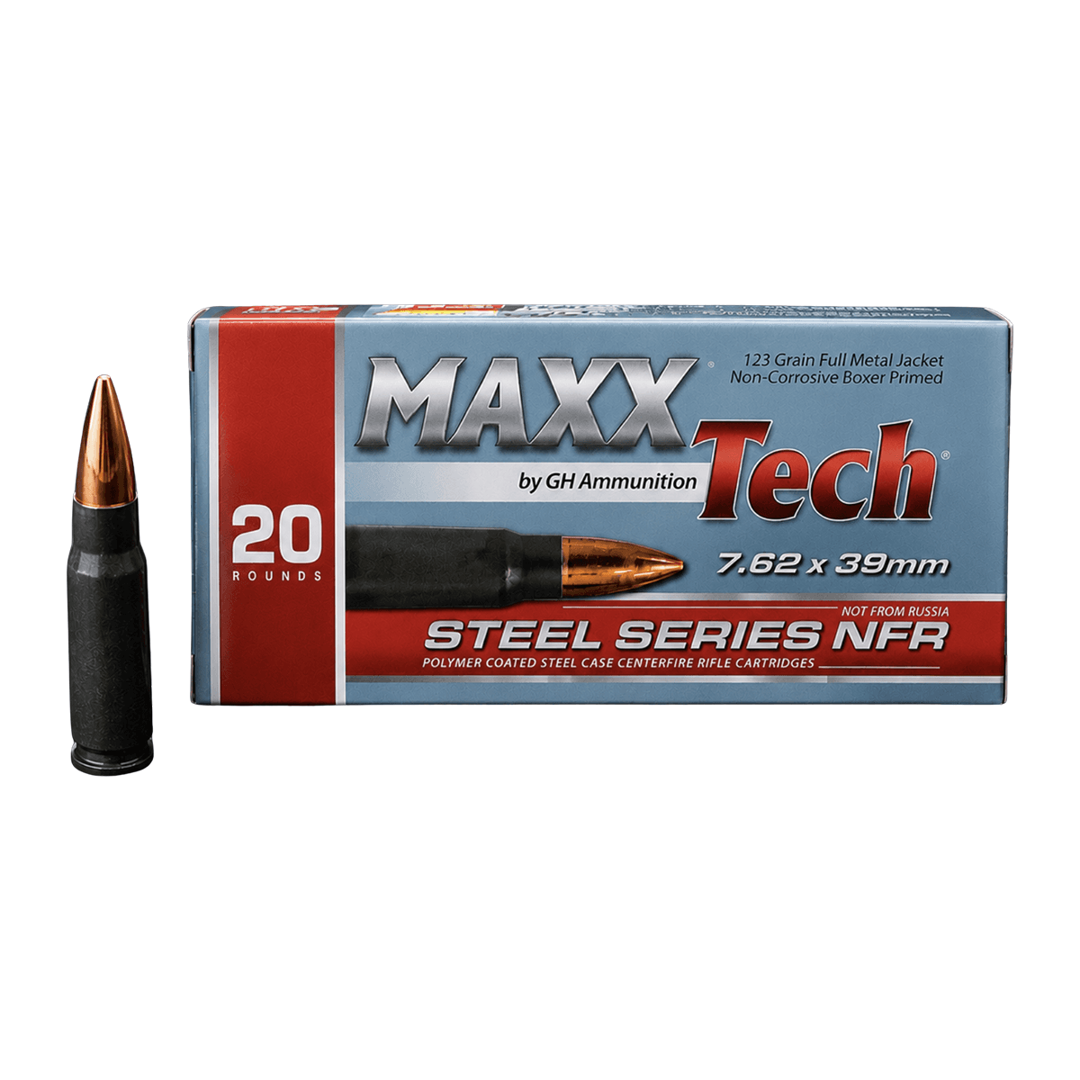 Tulammo 7.62x39mm 123gr Full Metal Jacket 20 Per Box Tulammo 7.62x39mm 123gr Full Metal Jacket 20 Per Box