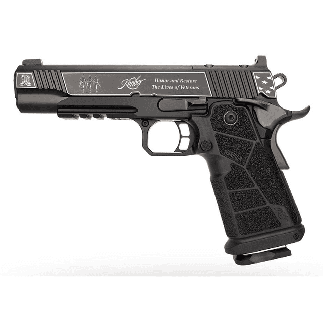 Kimber Mfg, Inc 3700895 DS Warrior Boot Campaign 9mm Luger 20+1 5" Matte Stainless Deep Crown Barrel, KimPro Black Engraved/Optic Cut Kimber Mfg, Inc 3700895 DS Warrior Boot Campaign 9mm Luger 20+1 5" Matte Stainless Deep Crown Barrel, KimPro Black Engraved/Optic Cut