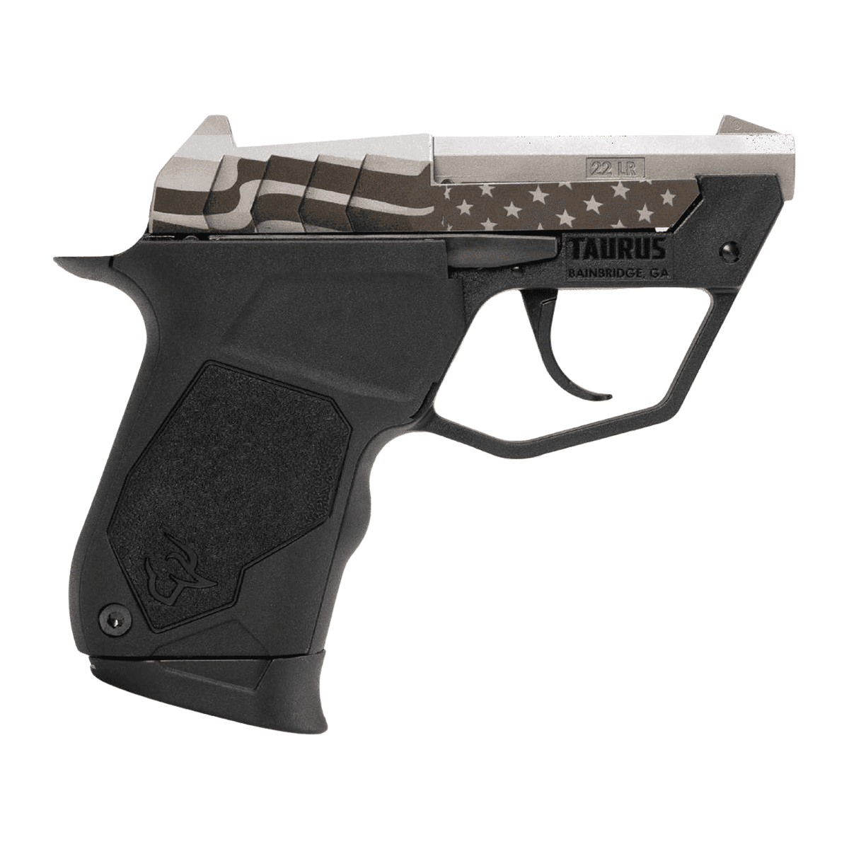 Taurus 1-22TUC139-USFLAG 22TUC Micro-Compact Frame 22 LR 9+1 2.50" Stainless Tip-Up Barrel, Custom Engraved Taurus 1-22TUC139-USFLAG 22TUC Micro-Compact Frame 22 LR 9+1 2.50" Stainless Tip-Up Barrel, Custom Engraved