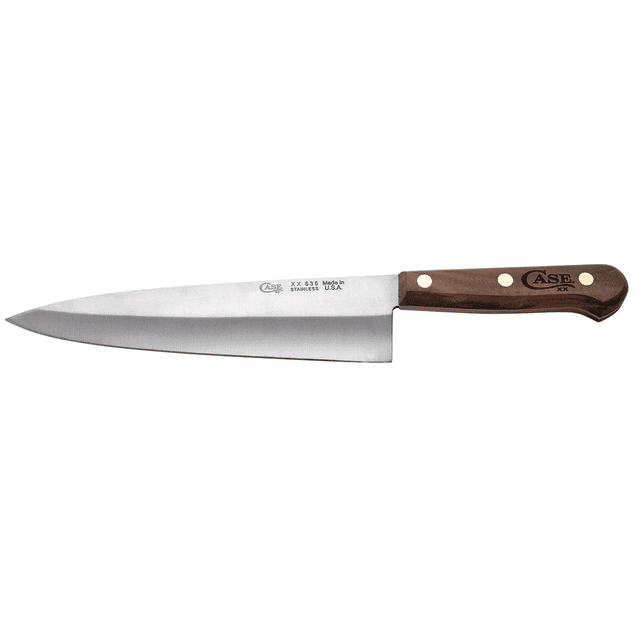Case 07316 Chef's 8" Fixed Plain Mirror Polished Tru-Sharp SS Blade, Walnut Handle Case 07316 Chef's 8" Fixed Plain Mirror Polished Tru-Sharp SS Blade, Walnut Handle