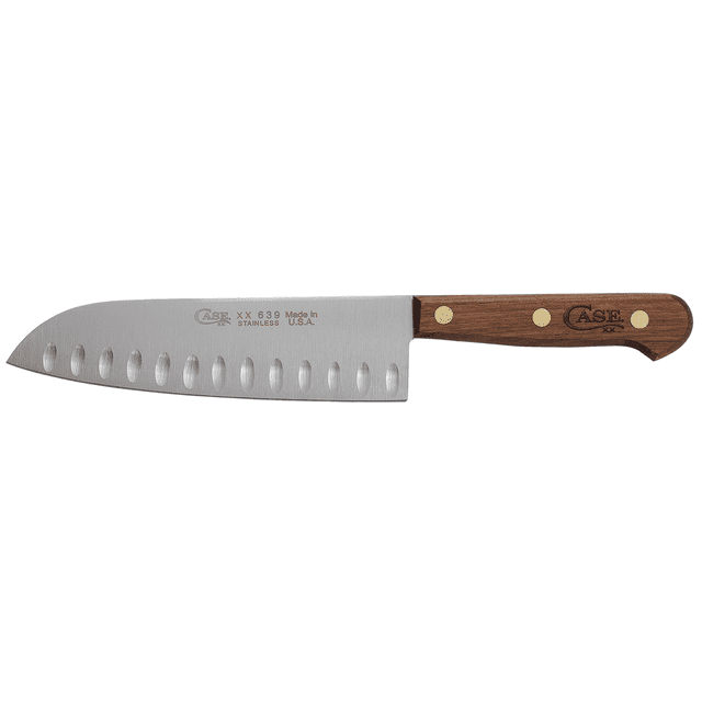 Case 07322 Santoku 7" Fixed Plain Mirror Polished Tru-Sharp SS Blade, Walnut Handle Case 07322 Santoku 7" Fixed Plain Mirror Polished Tru-Sharp SS Blade, Walnut Handle