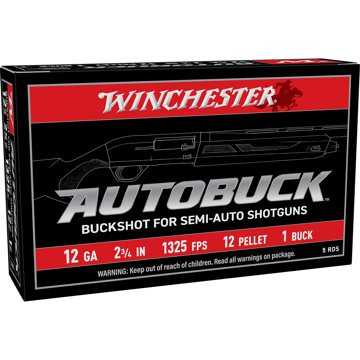 Winchester Ammo USAB121 12 Gauge 2.75" 12 Pellets 1 Buck Shot 5 Per Box Winchester Ammo USAB121 12 Gauge 2.75" 12 Pellets 1 Buck Shot 5 Per Box