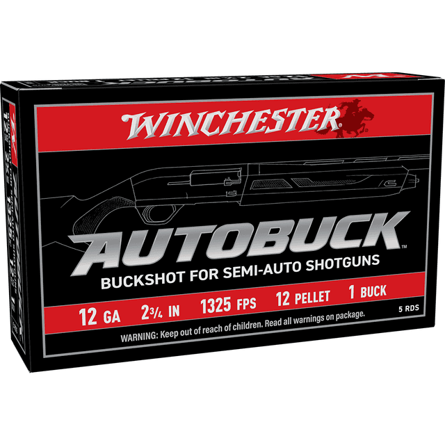 Winchester Ammo USAB121 12 Gauge 2.75" 12 Pellets 1 Buck Shot 5 Per Box Winchester Ammo USAB121 12 Gauge 2.75" 12 Pellets 1 Buck Shot 5 Per Box