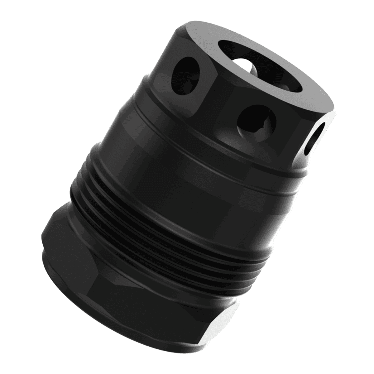 Liberty Precision Machine LPM-2011 Baby Bell Muzzle Brake Black Stainless Steel 1/2"x28 Threads 1.10" OAL Liberty Precision Machine LPM-2011 Baby Bell Muzzle Brake Black Stainless Steel 1/2"x28 Threads 1.10" OAL