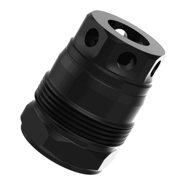 Liberty Precision Machine LPM-2011 Baby Bell Muzzle Brake Black Stainless Steel 1/2"x28 Threads 1.10" OAL Liberty Precision Machine LPM-2011 Baby Bell Muzzle Brake Black Stainless Steel 1/2"x28 Threads 1.10" OAL